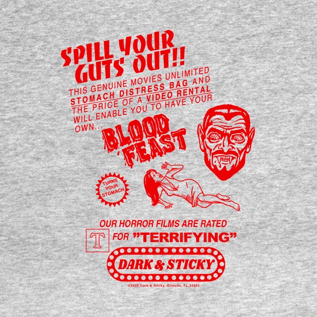 SPILL YOUR GUTS Out! Barf Bag | Horror, Splatter horror, B horror, Grindhouse Cinema, Blood Feast by Dark & Sticky